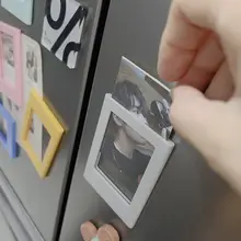 フォトフレーム 冷蔵庫マグネット ミニ写真 マグネット 子供用デスク装飾 磁気吸着