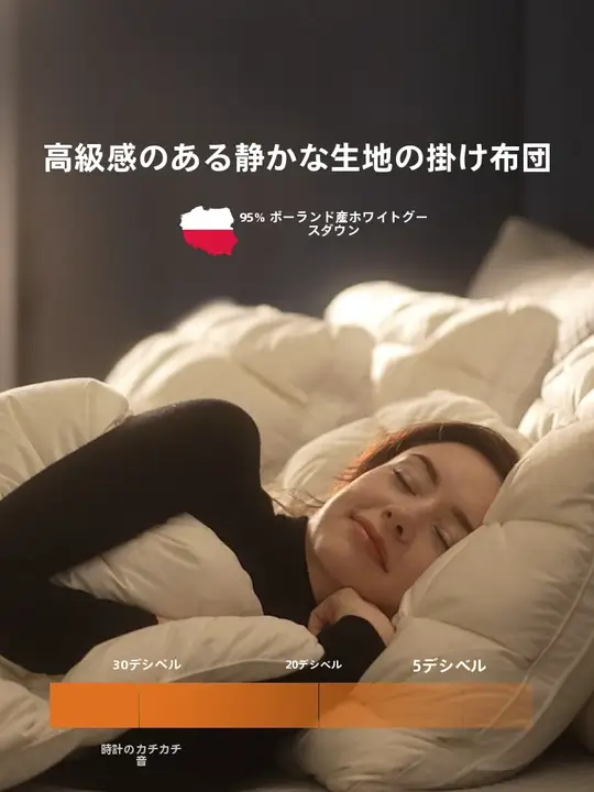 冬用 高級保温 白鹅绒 掛け布団【厚手・ポーランド輸入】