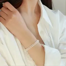 AK淡水パールシングルブレスレット【ラウンド・無垢・Kゴールド・ミニマルデザイン】
