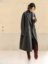 アルパカウール使用 ダブルフェイスコート【シンプルで上品な翻襟デザイン・冬季用】