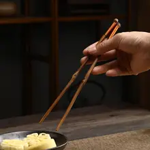 天然竹製 手作り エコ竹箸【尖頭・和食用・レトロデザイン】