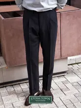 高級ウール使用のビジネスパンツ【3防・中高腰・カジュアルデザイン】