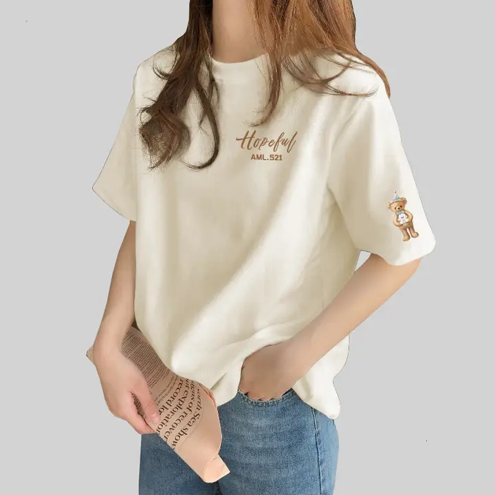 ラテカラー 夏用カジュアルコットン半袖Tシャツ【ゆったりフィット・デザイン性あり】