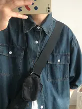 ヴィンテージ風 コットンデニムシャツ【半袖・男士用・ゆったりフィット】