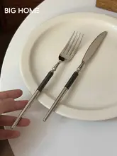 高級不锈鋼製 牛肉用ナイフ【長柄・レトロ欧風デザイン】