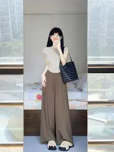 デザイン感ある不規則な編み地のショートスリーブTシャツ【女性用・ウエストシェイプ・夏用】