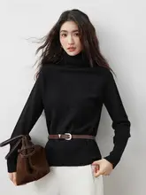 高級ウールニットセーター【女性用・冬用・タートルネック・シンプルデザイン】