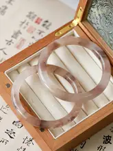 天然石製 手首ブレスレット【紫色・細身・花柄デザイン】