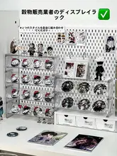 缶バッジスタンド アクリル 透明 階段状 小型 四角 グッズディスプレイ 収納 飾り