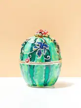 エナメル彩工芸品 スイカデザインのジュエリーボックス【ロシアの彩蛋・装飾用小物入れ】