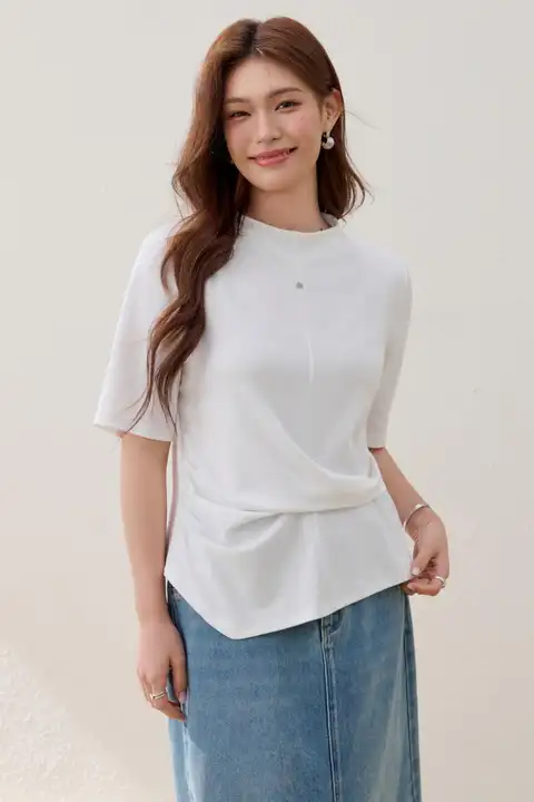 クロスデザインのショートTシャツ【大きいサイズ・ゆったり・夏用】