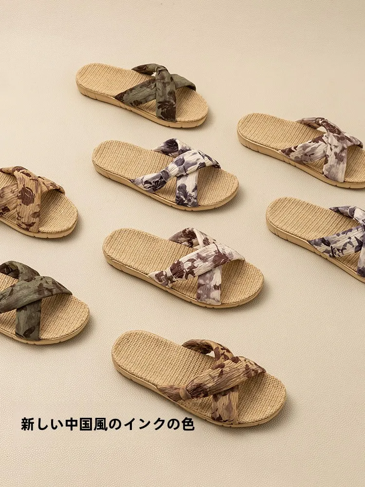 夏用フラワーデザイン麻製スリッパ：足の蒸れ対策に最適な吸汗・抗菌機能を実証
