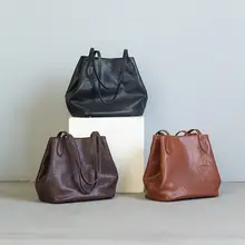 真皮の大容量トートバッグ【女性用・職場通勤・ショルダーバッグ・ブキャットデザイン】