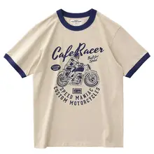カラフルなバイクプリントTシャツ【メンズ・夏用・薄手・コットン・ラウンドネック・短袖】
