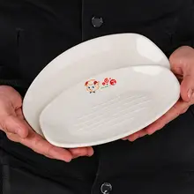 密胺製 長方形小皿【火鍋・中華料理・楕円形デザイン】