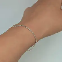 925純銀製 水波模様ブレスレット【14K金メッキ・シンプルデザイン】