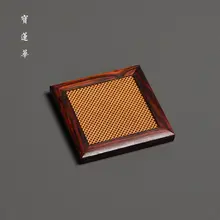 紅酸枝木の縁付き竹編みコースター【手作り・茶托・熱絶縁】