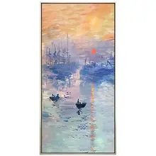 モネ 日の出 油彩画【手描き・現代的・三連アート】
