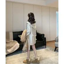 極上の柔らかさ 羊毛100% ダブルフェイスフード付きコート【秋冬用・レディース】