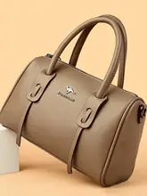 本革製 ラウンドシェイプバッグ【大容量・ハンドル付き・ショルダー対応】