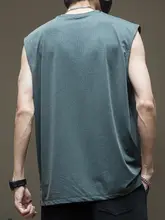 夏用薄手のアイスシルク速乾タンクトップ【ゆったりサイズ・メンズ】