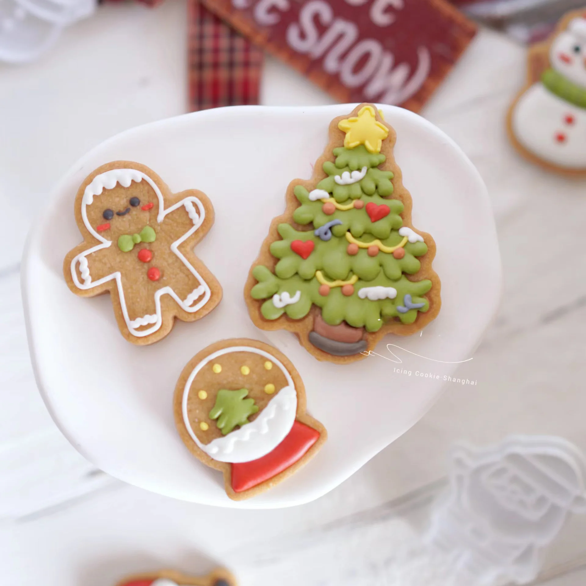 クリスマスクッキー型セット：韓式カートンデザインで楽しめるクリスマスバケツセット