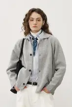 パイナップル柄 カップル用 翻領ニットカーディガン【男女兼用・秋冬用】（セットアップ対応）