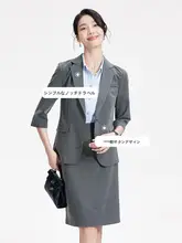 スーツ セットアップ レディース 七分袖 薄手 グレー きれいめ 上品 通勤 オフィスカジュアル 面接 フォーマル 夏