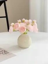 ミニ花瓶 陶製 リビング装飾 フェイクフラワー シンプル