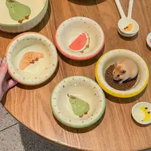 可愛らしいデザインのハムスター用食器【防翻・固定可能・大容量】