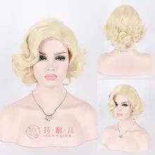 FANER モンロー風 ショートカールコスプレウィッグ【ナチュラルブロンド・即日発送】
