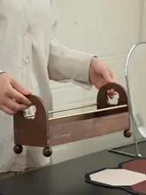 高級感あるナローボックス型コスメ収納ラック【実木製・洗面所用】