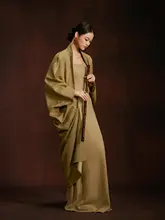 新中式 イボウシシルクコート【秋冬用・茧型デザイン・オリエンタルスタイル】