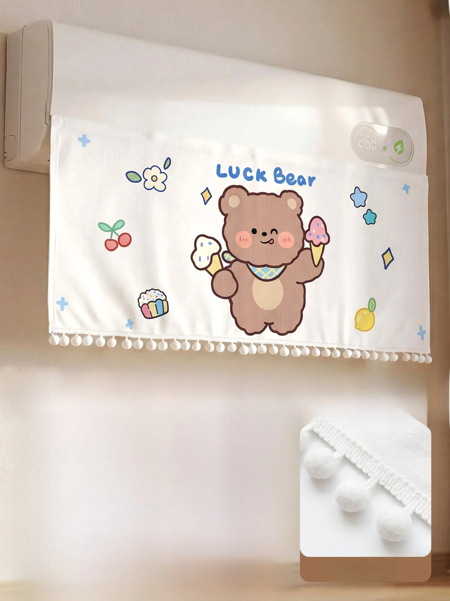可愛い動物デザインのエアコン防風カーテン：赤ちゃん用・直撃風防止の実用性と設置方法