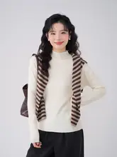 シンプルな半高領長袖ニットインナー【秋用・柔らかい触感・女性用】