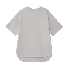 SUSISUMMER コットン丸み裾ルーズTシャツ【高級細密馬綿使用】