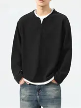 極上の肌触りのワッフルVネック長袖Tシャツ【春秋用・メンズ・カジュアル】（セットアップ対応）