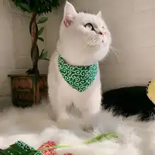 猫用三角巾【日本伝統唐草模様・ペットアクセサリー・シバ犬・猫用・口水巾】