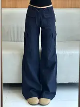 高身長対応のストレートワークパンツ【ダークブルー・多ポケット・カジュ  アルデザイン・春夏用】（セットアップ対応）