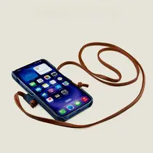 iPhone用 蝶結びデザインデニム調カカードケース【クロスボディ・ブルー】