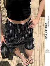 フレンチドット柄ハイウエストAラインスカート【レースデザイン・夏用・女性用】