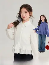 春の女の子用花柄シャツ【レース付き・韓国風・おしゃれ】