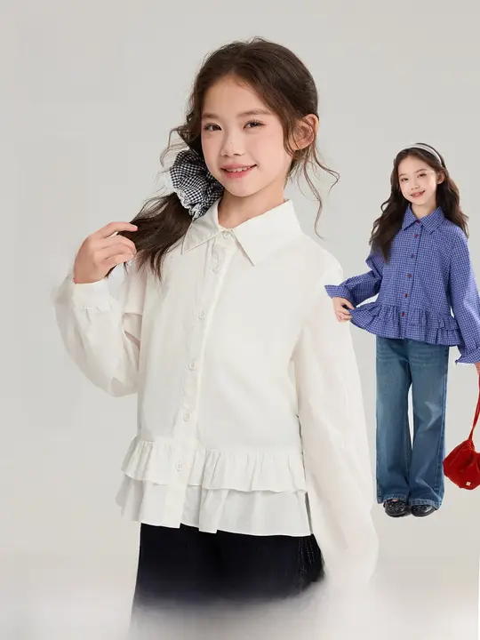 春の女の子用花柄シャツ【レース付き・韓国風・おしゃれ】