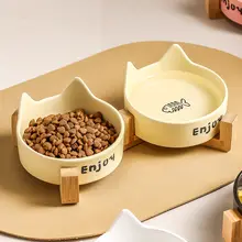 猫用ボウル 一体型 ペット用ボウル 陶器 ひっくり返しにくい