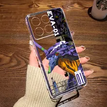 スマホケース Redmi対応 クリア ソフト 耐衝撃 メカ風 エヴァ初号機 メンズ クール