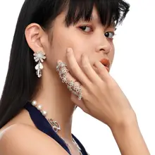 リング レディース レースフラワー ソフトチェーン 重ね付け ギフト 「YVMIN x SHUSHUTONG」