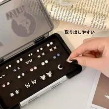 耳飾り収納ボックス【大容量・持ち運び便利・スポンジ製】