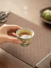 青花模様の陶製茶器【軽やかでエレガントな小客杯・功夫茶用】