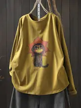 春先にぴったりなデザインの猫柄Tシャツ【レトロカジュアル・極上の柔らかさ】