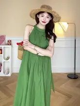 肩出しデザインのウエストリボン付きノースリーブワンピース【フレンチスタイル・夏用・リゾート向け】